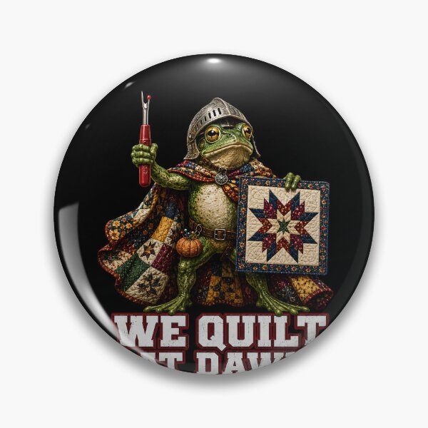 Item preview, We Quilt at Dawn – Funny Frog Quilter Warrior designed and sold by THREE LITTLE BEANS.