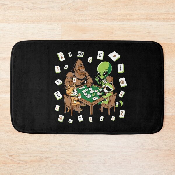 Item preview, Cyptid & alien mahjong night , funning bigfoot , UFO & animal friends gaming designed and sold by Colorfulman.