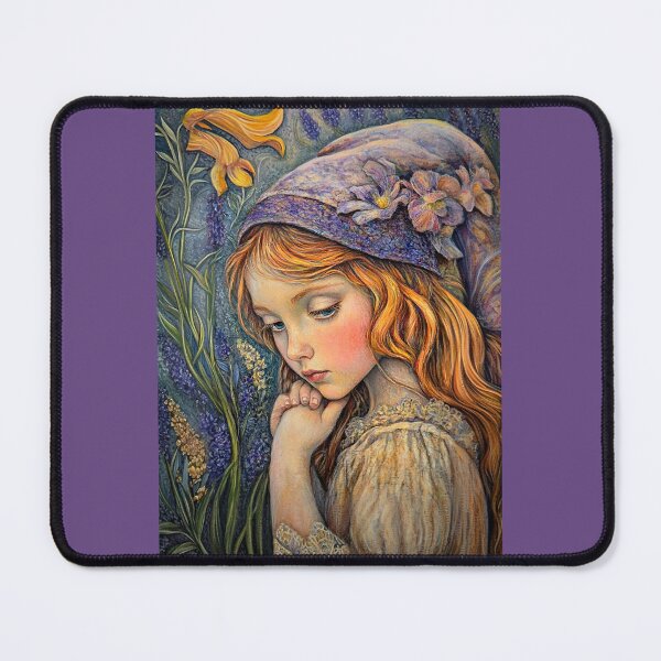 Item preview, Vintage Fairytale Girl in Lavender Field designed and sold by سله أرت.