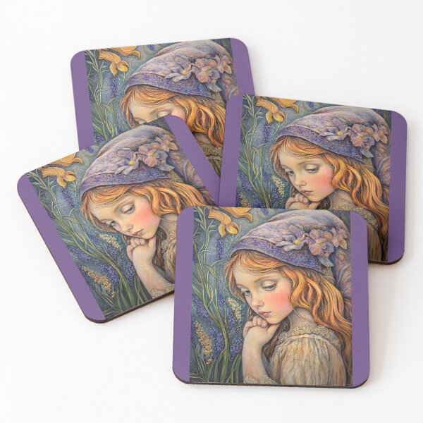 Item preview, Vintage Fairytale Girl in Lavender Field designed and sold by سله أرت.