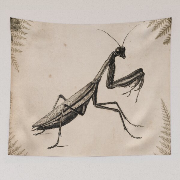 Item preview, T-Shirt - Sticker - Vintage Praying Mantis Entomological Illustration designed and sold by ForeverPrintsOK.