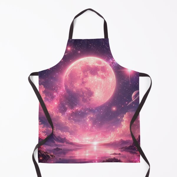 Item preview, Pink Moon Fantasy Sky Over Cherry Blossom Lake designed and sold by Aureva Arts Shop.