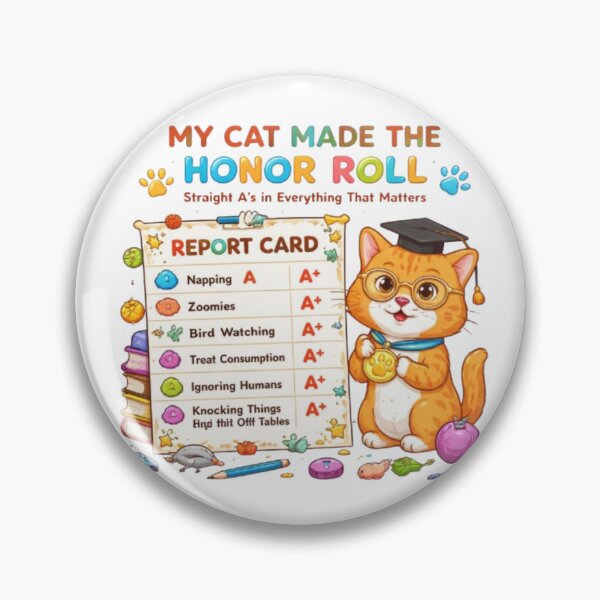 Item preview, Funny Cat Report Card Honor Student Design | Cute Cat School Gift designed and sold by Obinne.