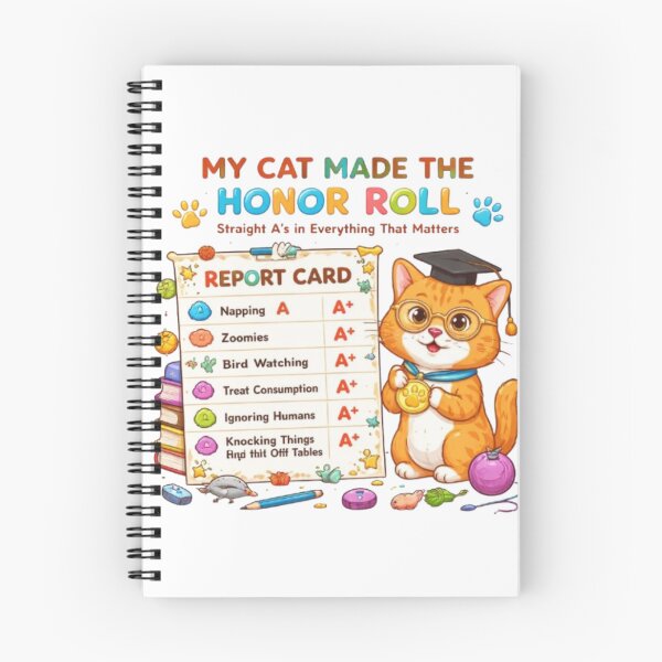 Item preview, Funny Cat Report Card Honor Student Design | Cute Cat School Gift designed and sold by Obinne.