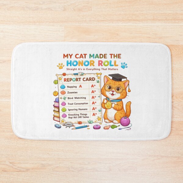 Item preview, Funny Cat Report Card Honor Student Design | Cute Cat School Gift designed and sold by Obinne.