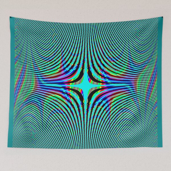 Item preview, Abstract Pattern "Turquoise-Yellow Star I" designed and sold by Gluecknika.