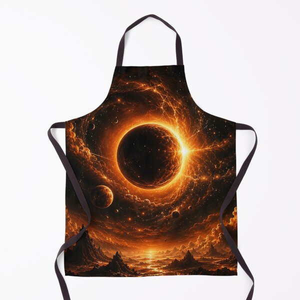 Item preview, Fiery Solar Eclipse Planet Cosmic Nebula Art designed and sold by Aureva Arts Shop.