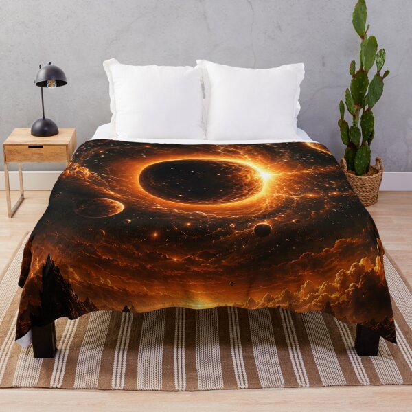 Item preview, Fiery Solar Eclipse Planet Cosmic Nebula Art designed and sold by Aureva Arts Shop.