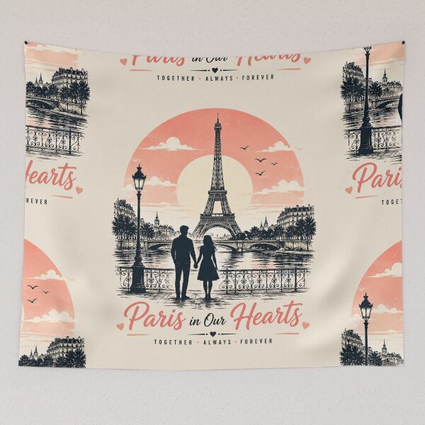 Item preview, Paris In Our Hearts Together Always Forever designed and sold by BagFactoryUK.