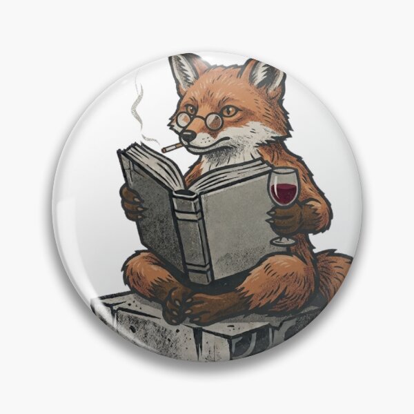 Item preview, Fox with book, cigarette, and wine designed and sold by annvanart.