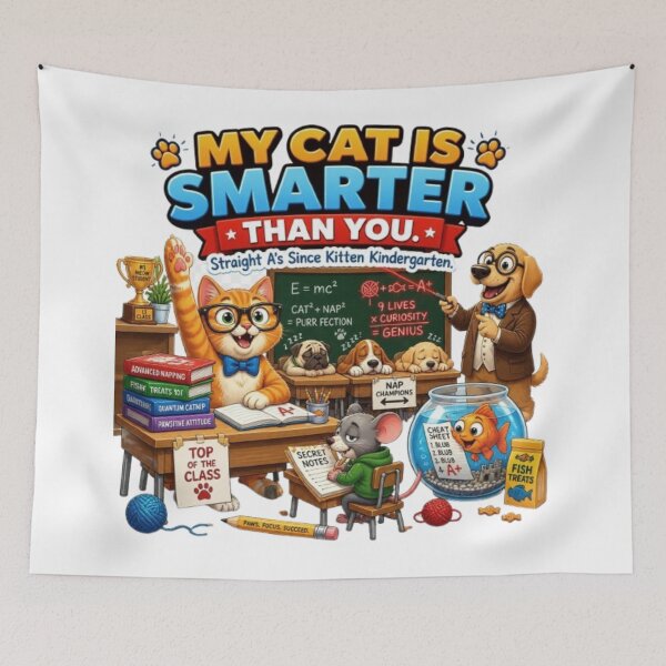 Item preview, Funny Classroom Cat Teacher Design | My Cat Is Smarter Than You designed and sold by Obinne.