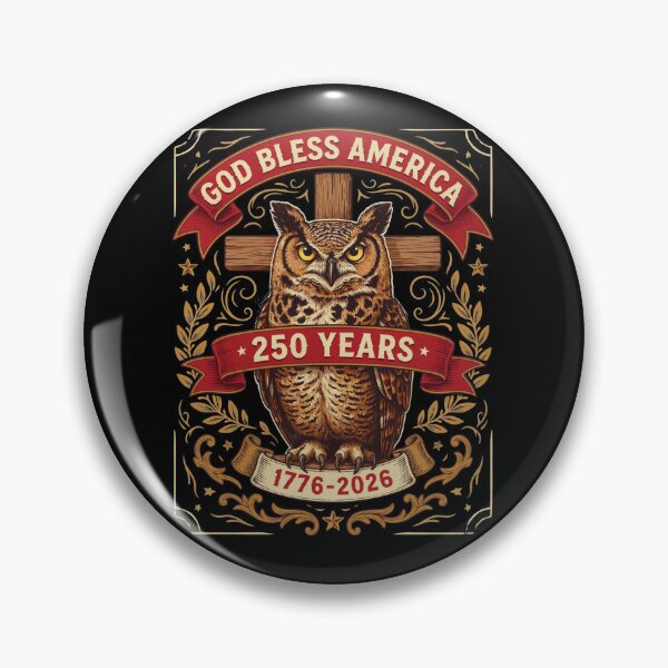 Item preview, God Bless America Owl Cross 250 Years 1776-2026 Patriotic Semiquincentennial V1 designed and sold by DarylWelsh2024.