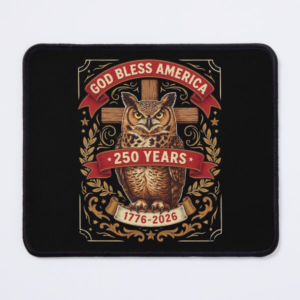Item preview, God Bless America Owl Cross 250 Years 1776-2026 Patriotic Semiquincentennial V1 designed and sold by DarylWelsh2024.