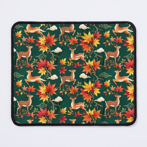 Item preview, Autumn Sika Deer & Momiji Japanese Maple Pattern designed and sold by ArtfulAlchemy1.