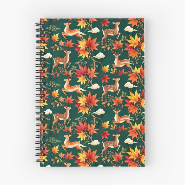 Item preview, Autumn Sika Deer & Momiji Japanese Maple Pattern designed and sold by ArtfulAlchemy1.