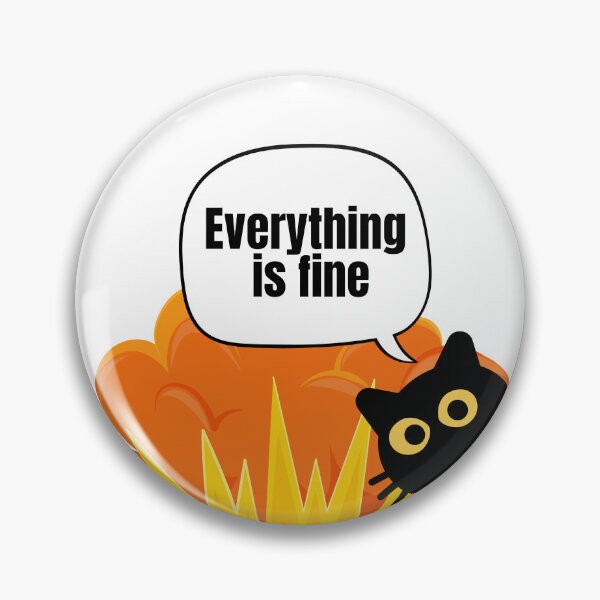 Item preview, Everything Is Fine – Black Cat Dark Humor Design designed and sold by EVESTUDIOART.