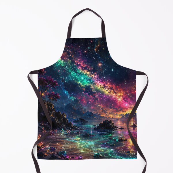 Item preview, Rainbow Nebula Galaxy Over Crystal Ocean Shore designed and sold by Aureva Arts Shop.
