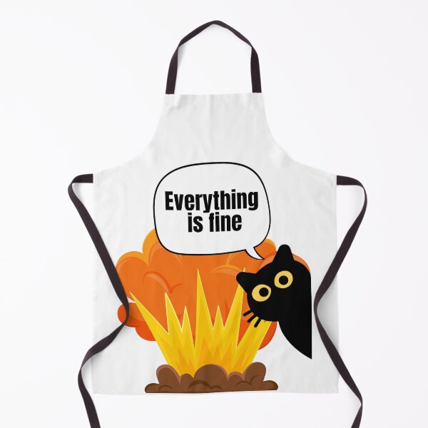 Item preview, Everything Is Fine – Black Cat Dark Humor Design designed and sold by EVESTUDIOART.