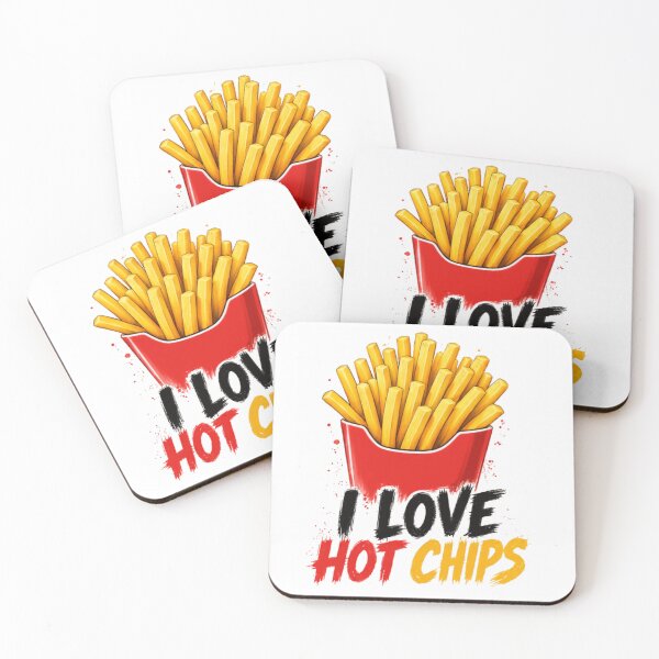 Item preview, I Love Hot Chips French Fries Foodie Snack Lover designed and sold by RetroMini2026.