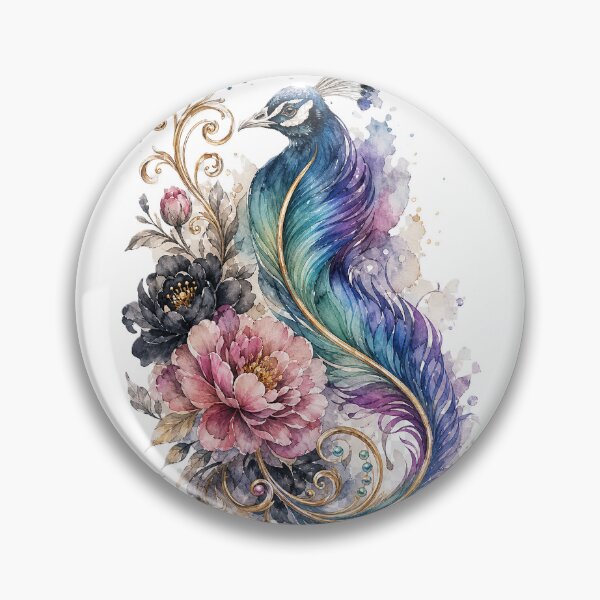 Item preview, Vintage Floral Peacock  for T-Shirts, Stickers, Posters & Sublimation designed and sold by Mnrrstudio.