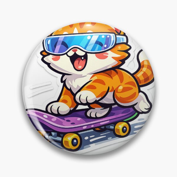Item preview, Cute skateboarding cat designed and sold by D4NC1G3R.