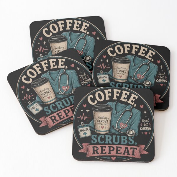 Item preview, Coffee Scrubs Repeat Nurse Life designed and sold by RetroPlus.