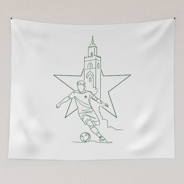 Item preview, Minimalist Morocco Football Player Line Art designed and sold by ItaloVibes.