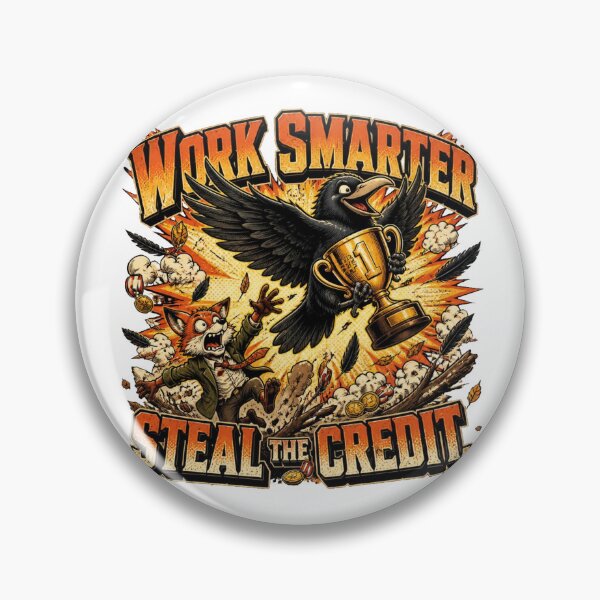 Item preview, Work Smarter Steal The Credit – Funny Crow Vintage Comic T-Shirt designed and sold by Cavalier-org.