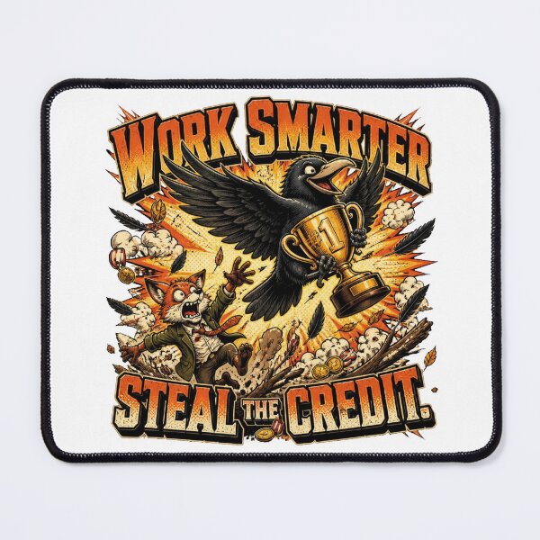 Item preview, Work Smarter Steal The Credit – Funny Crow Vintage Comic T-Shirt designed and sold by Cavalier-org.