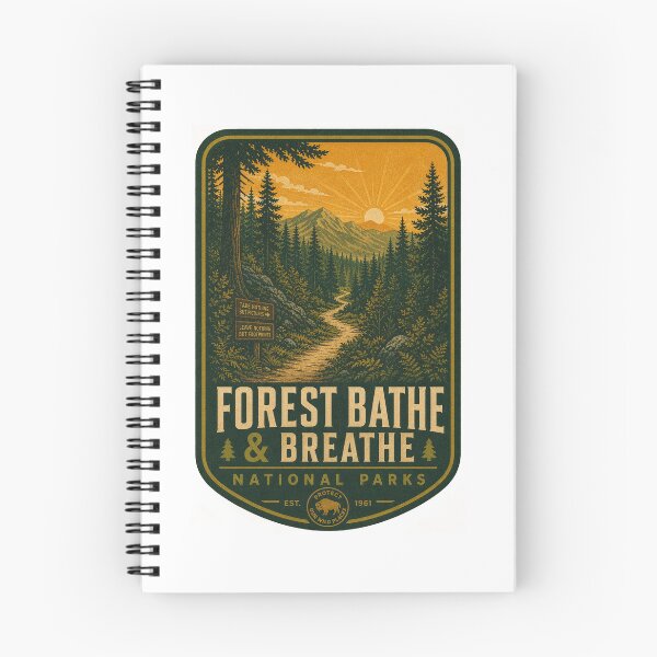 Item preview, Forest Trail National Park Poster Vintage 1960s Hiking Art Print Sticker Nature Gift designed and sold by sharifex.