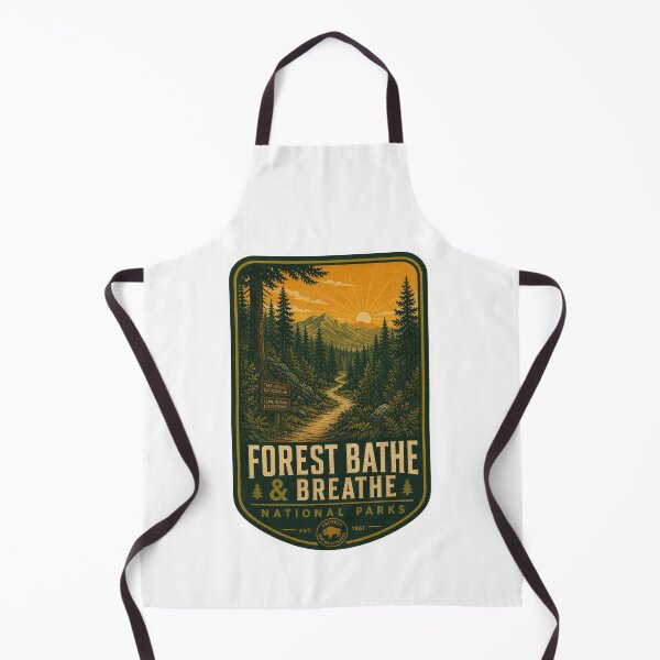 Item preview, Forest Trail National Park Poster Vintage 1960s Hiking Art Print Sticker Nature Gift designed and sold by sharifex.