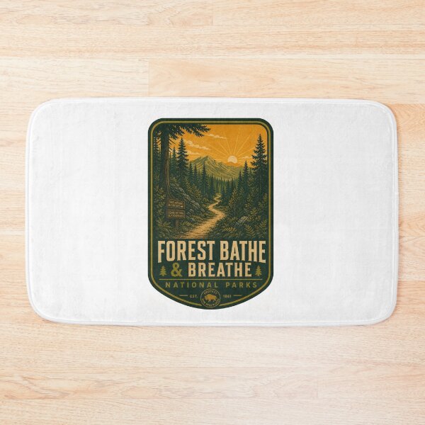 Item preview, Forest Trail National Park Poster Vintage 1960s Hiking Art Print Sticker Nature Gift designed and sold by sharifex.