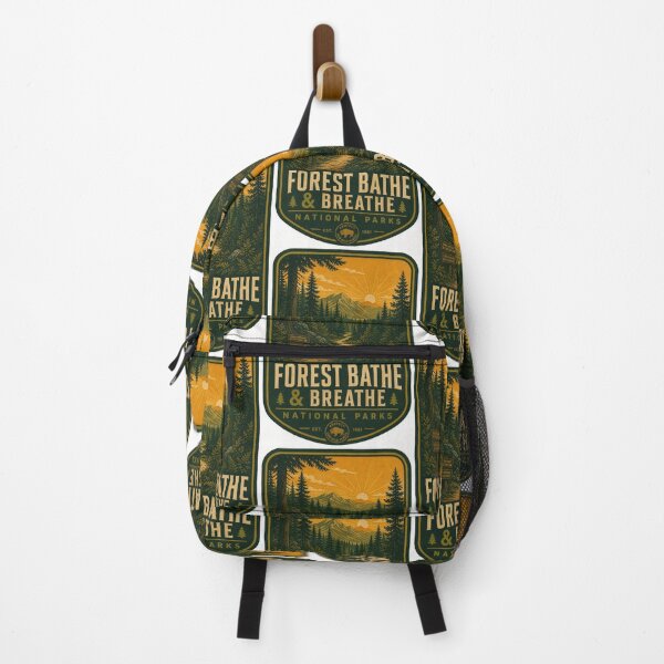 Item preview, Forest Trail National Park Poster Vintage 1960s Hiking Art Print Sticker Nature Gift designed and sold by sharifex.