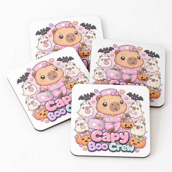 Item preview, Capybara Capy Boo Crew Nurse Kawaii Cute Halloween  designed and sold by TheHappyCatStudio.