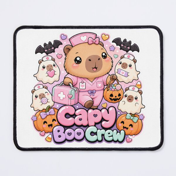 Item preview, Capybara Capy Boo Crew Nurse Kawaii Cute Halloween designed and sold by TheHappyCatStudio.