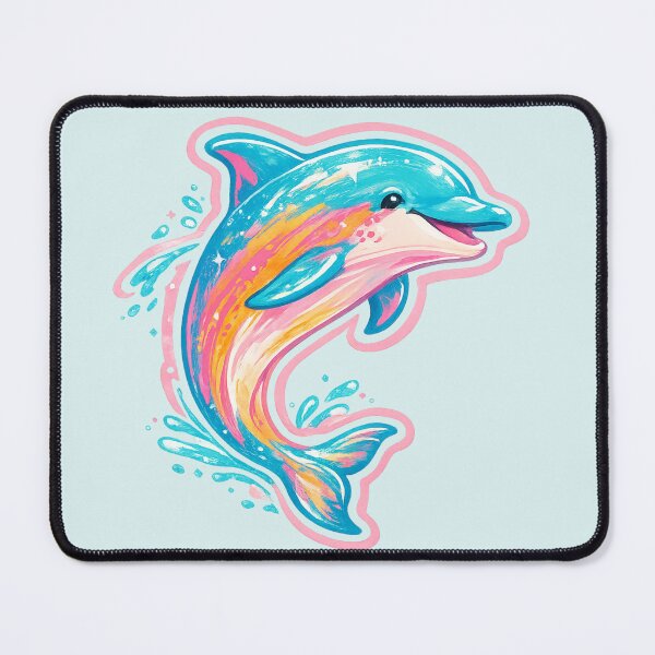 Item preview, Cute Colorful Dolphin Illustration | Tropical Ocean Art | Vibrant Marine Life Design designed and sold by vitag.