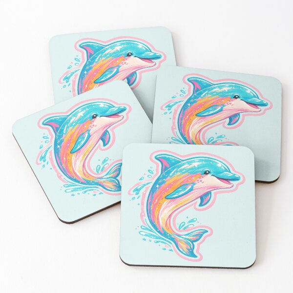 Item preview, Cute Colorful Dolphin Illustration | Tropical Ocean Art | Vibrant Marine Life Design designed and sold by vitag.