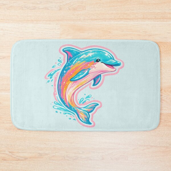 Item preview, Cute Colorful Dolphin Illustration | Tropical Ocean Art | Vibrant Marine Life Design designed and sold by vitag.