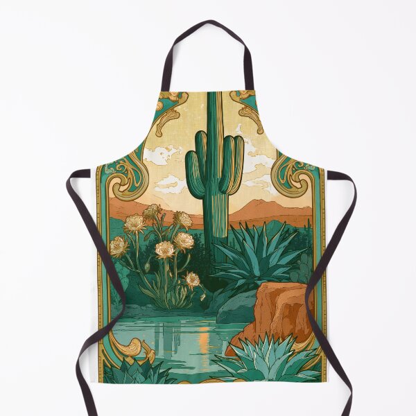 Item preview, Art Nouveau Mystical Desert Oasis And Saguaro designed and sold by dragonwolfpack.