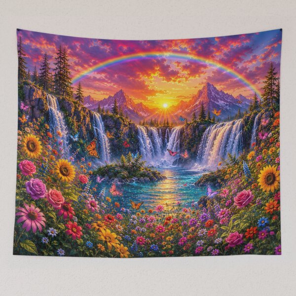 Item preview, Rainbow Waterfalls designed and sold by Groovy Day's Revival Studio.