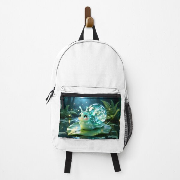 Item preview, Leafy Serenity - Cute Emerald Snail Resting on a Spring Leaf designed and sold by ABYSSLAB.