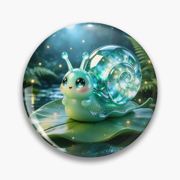 Item preview, Leafy Serenity - Cute Emerald Snail Resting on a Spring Leaf designed and sold by ABYSSLAB.
