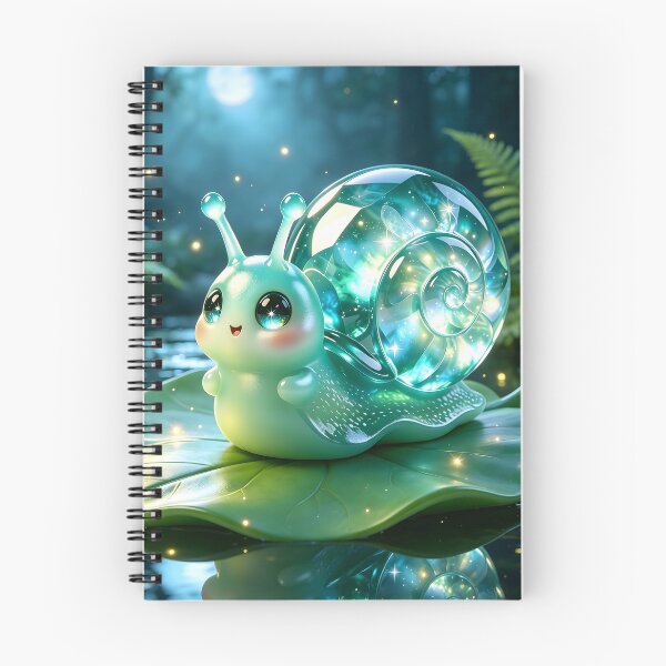 Item preview, Leafy Serenity - Cute Emerald Snail Resting on a Spring Leaf designed and sold by ABYSSLAB.
