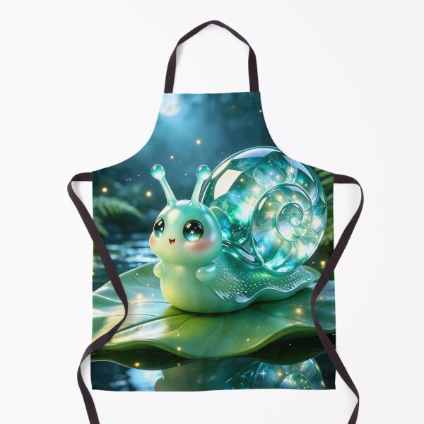 Item preview, Leafy Serenity - Cute Emerald Snail Resting on a Spring Leaf designed and sold by ABYSSLAB.