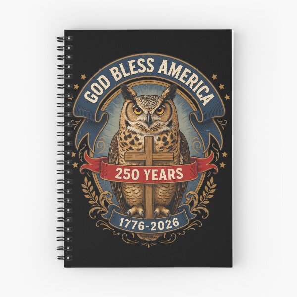 Item preview, God Bless America Owl Cross 250 Years 1776-2026 Patriotic Semiquincentennial V2 designed and sold by DarylWelsh2024.