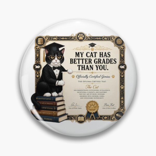Item preview, Official Cat Diploma Funny Design | My Cat Has Better Grades Than You designed and sold by Obinne.