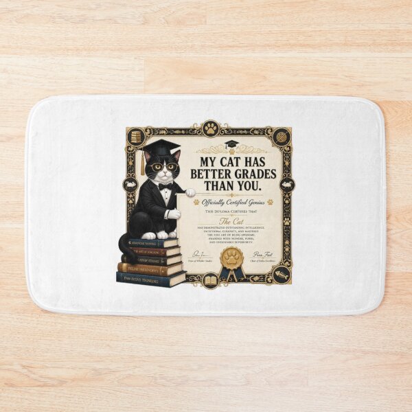 Item preview, Official Cat Diploma Funny Design | My Cat Has Better Grades Than You designed and sold by Obinne.