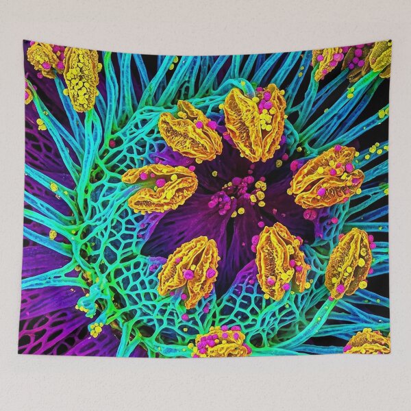 Item preview, Vibrant Neon Microscopic Botanical Art designed and sold by Apex_Visuals.