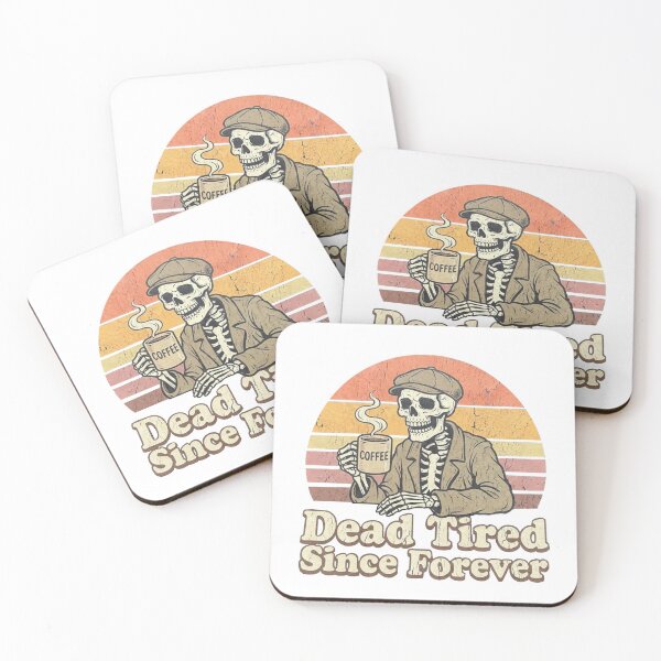 Item preview, Dead Tired Since Forever Skeleton Coffee Vintage T-Shirt Design designed and sold by Evv_u.