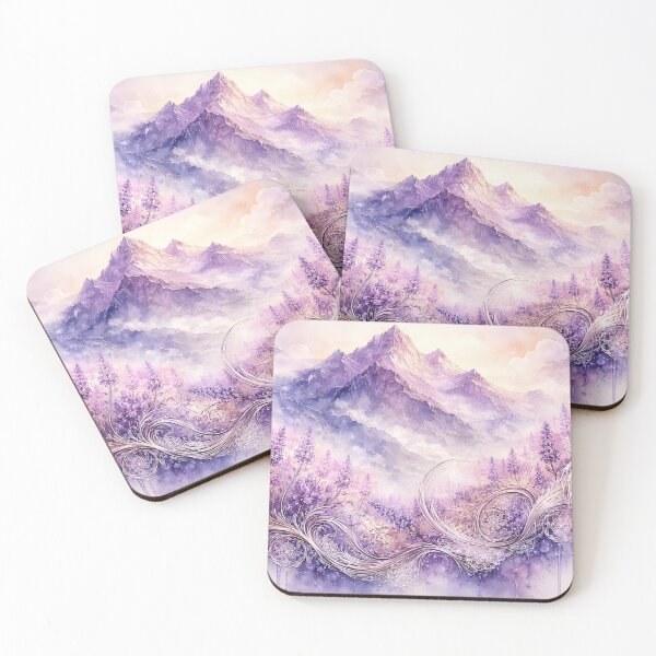 Item preview, Lavender Mountain Watercolor  designed and sold by sigmaartstudio.
